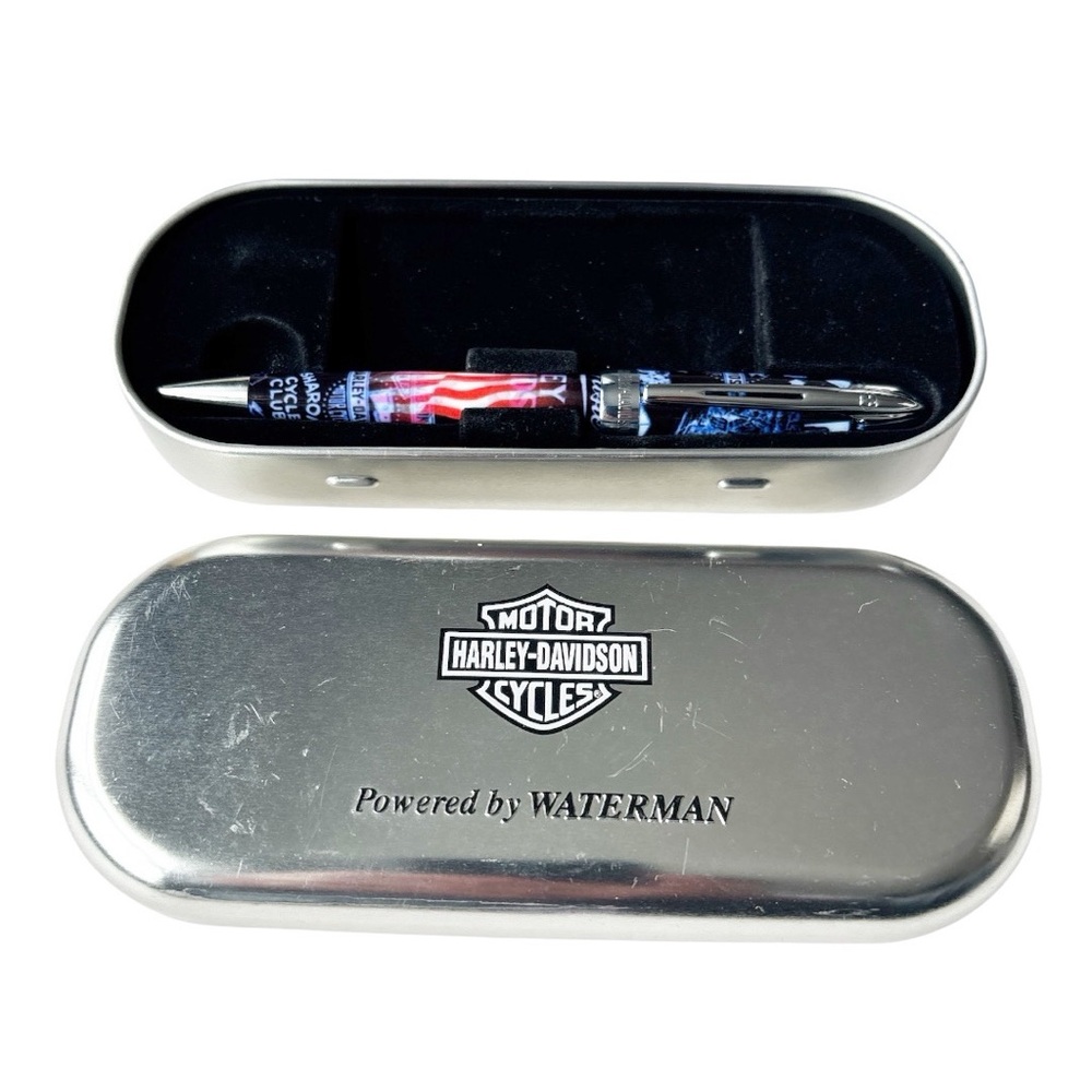 Harley-Davidson Waterman Free Wheel Flags Twist-action ballpoint pen w/ Case